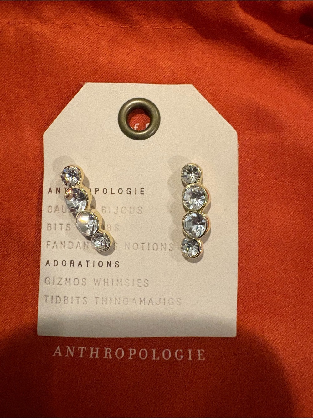 Anthropologie Sparkling Crystal Drop Earrings - Picture 4 of 5